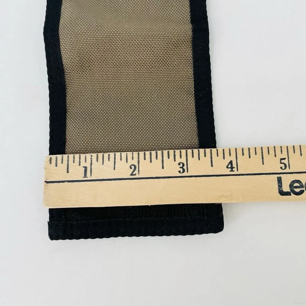 Vtg Eagle Creek Bifold Nylon Wallet Tan Brown Hook & Loop Travel Ripper Retro